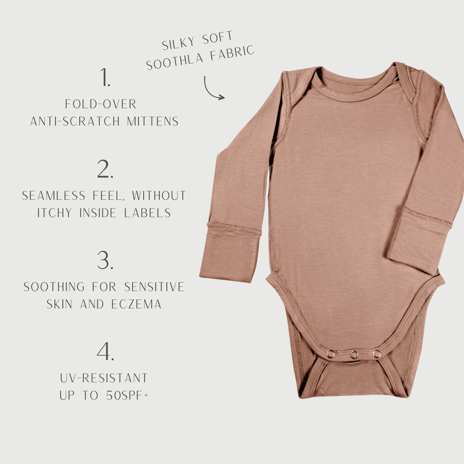 Baby Clothes Baby Long Sleeve Onesie With Mittens Long Sleeve Baby